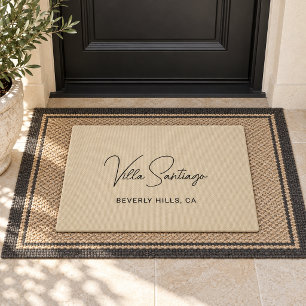 Chic Beige Home Residence Name and Location Doormat