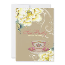 Chic beige peony watercolor floral bridal shower