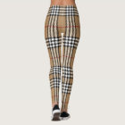 Chic Beige Plaid Leggings with a Stylish Tartan 