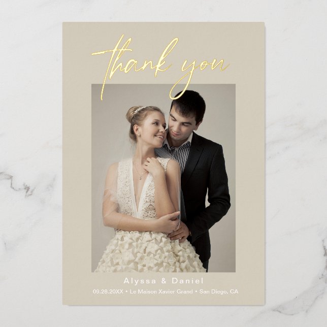 Chic Beige wedding photos handlettering Script (Front)