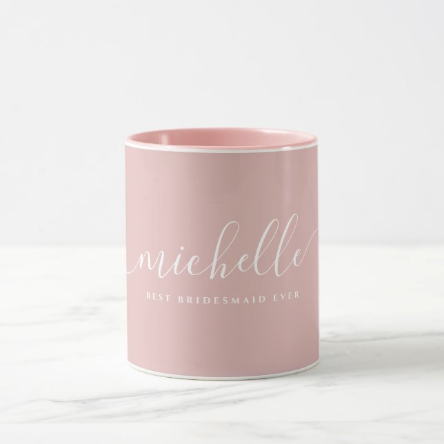 Chic Best Bridesmaid Ever Custom Name Script  Mug (Center)