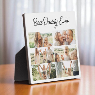 Chic Best Daddy Ever Father's Day 6 Photo Collage Plaque