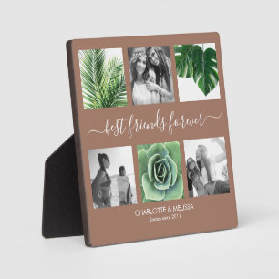 Chic best friends mocha mousse photo collage plaque