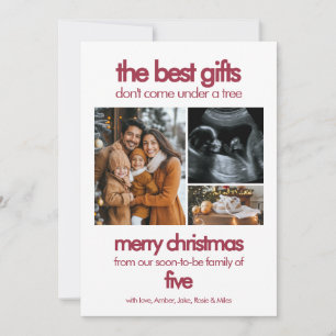 Chic Best Gifts Sibling Christmas Pregnancy Reveal Holiday Card