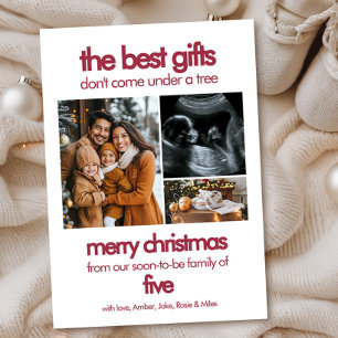 Chic Best Gifts Sibling Christmas Pregnancy Reveal Holiday Card