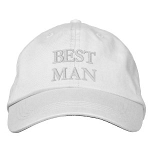 Chic Best Man blush pink white wedding Embroidered Hat