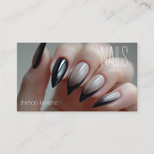 Chic Bewitched Nail Art Manicurist Loyalty  Business Card (Front)