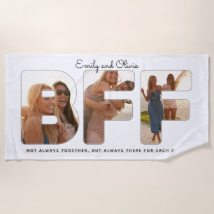 Chic BFF Best Friends Quote Photo Collage Beach Towel