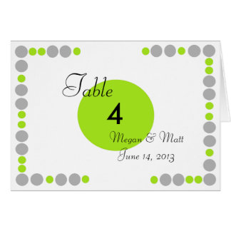 Chic Bird Silhouette & Dots Table Number in Lime