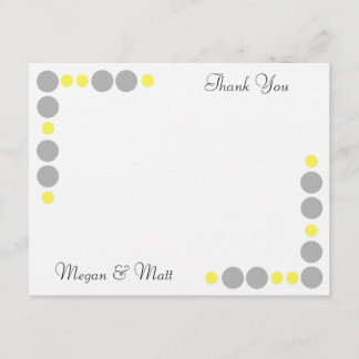 Chic Bird Silhouette & Dots Thank You Card-Yellow