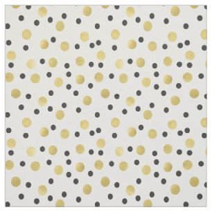 Chic Black and Gold Confetti Fabric