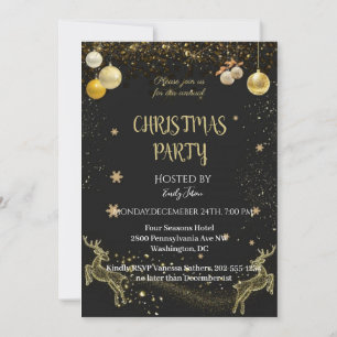 Chic Black and Gold Save The Date