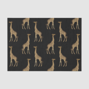 Chic Black and Golden Giraffe Print Tissue Paper