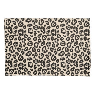 Chic Black and Ivory Leopard Print Pillowcase