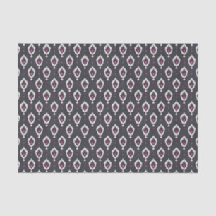 Chic black and purple ikat tribal patterns tissue paper