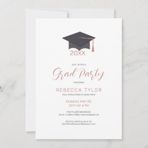 Chic Black and Rose-Gold Typography Party Invite