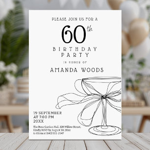 Chic black and white 60th birthday card