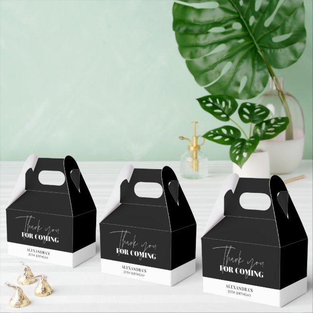 Chic Black and White Birthday Thank you Favour Box (Multiple)