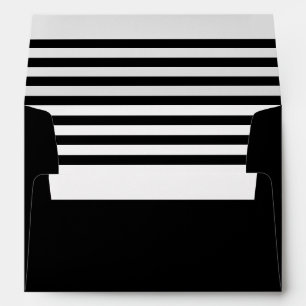 Chic black and white bold stripe lined envelopes