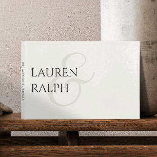 Chic Black and White Couple Monogram  Guest Book