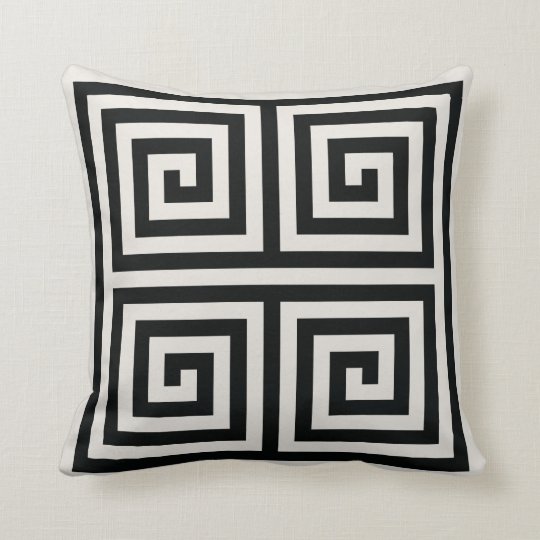 black and white pattern cushion