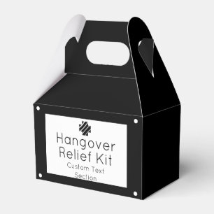 Chic Black and White Hangover Relief Kit Favor Box