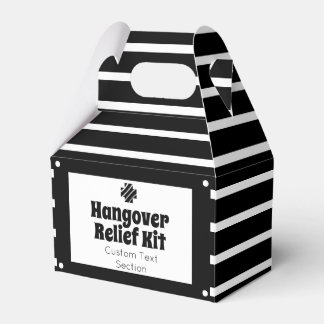 Chic Black and White Hangover Relief Kit Favour Box