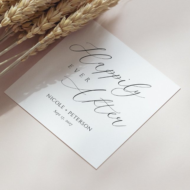 Chic Black and White Happily Ever After Wedding Napkin (Personalized Chic Black and White Happily Ever After Wedding Napkins)