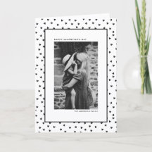 Chic Black and White Heart Pattern Valentine's Day
