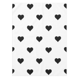 Chic Black and White Heart Romantic Table Setting Tablecloth