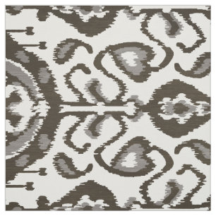 Chic black and white ikat tribal patterns fabric