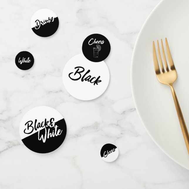 Chic Black and White Party Confetti (Group)