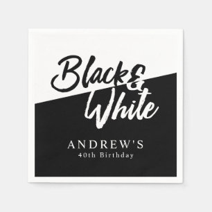 Chic Black and White Party Napkin