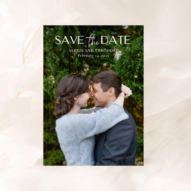 Chic Black and White Photo Modern Wedding Save The Date (Creator Uploaded)