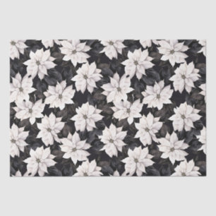 Chic black and white poinsettia tissue paper