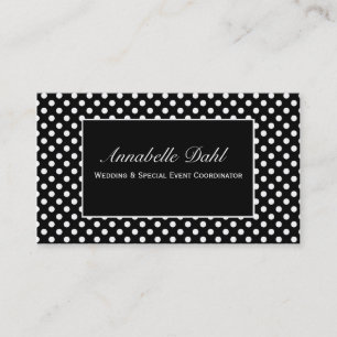 Chic Black and White Polka Dot Business Cards