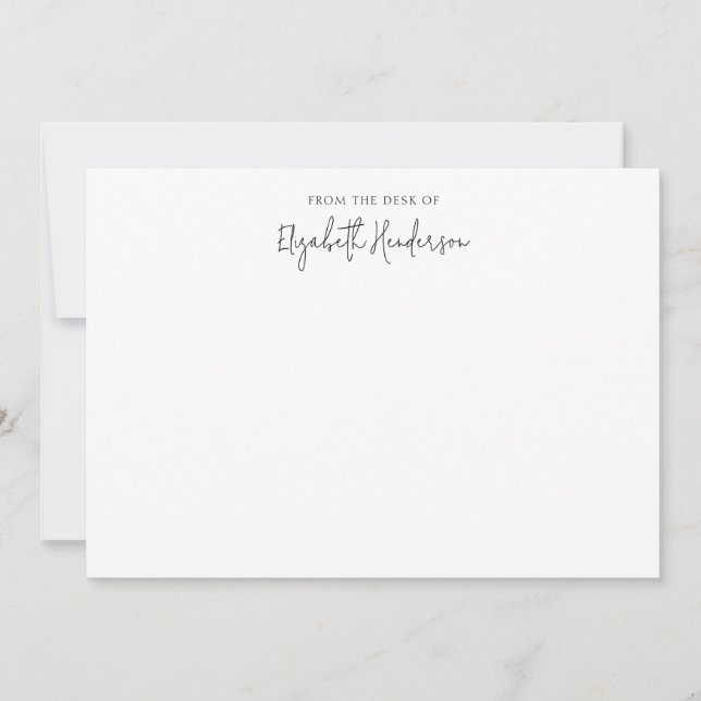 Chic Black and White Script  Card (Front)