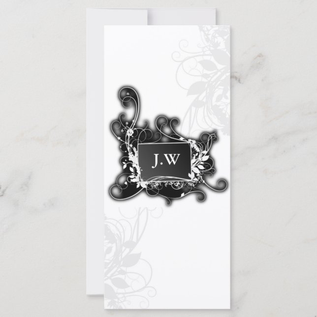 chic black and white Services rack card (Front)