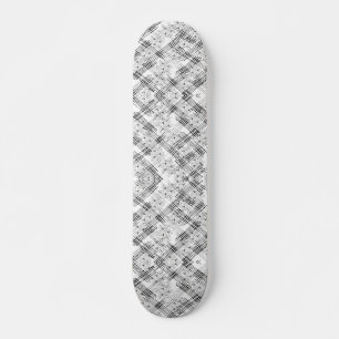Chic Black and white stripes and flowers pattern Skateboard