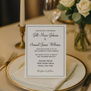 Chic Black and White Wedding Invitation