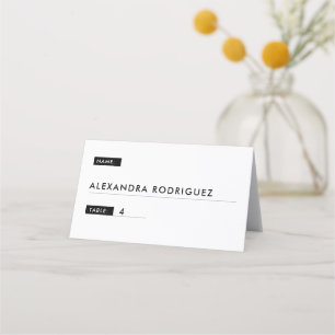 Chic Black and White Wedding Place Cards 