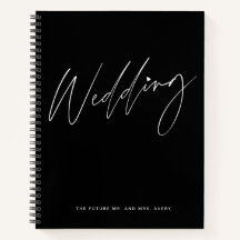 Chic Black and White Wedding Planning Notebook