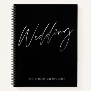 Chic Black and White Wedding Planning Notebook