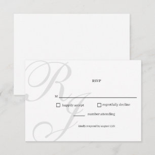 Chic Black and White Wedding RSVP Card
