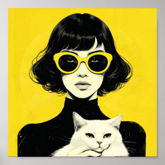 Chic Black and Yellow Retro Poster