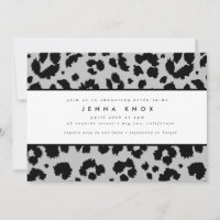 Chic Black Animal Print Leopard Bridal Shower