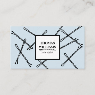 Chic Black Bobby Pins Hair Stylist Salon Business Card
