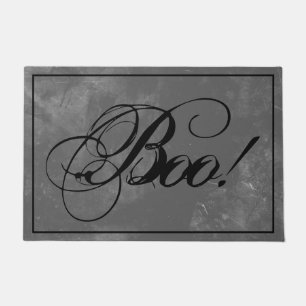 Chic Black Boo Halloween Doormat