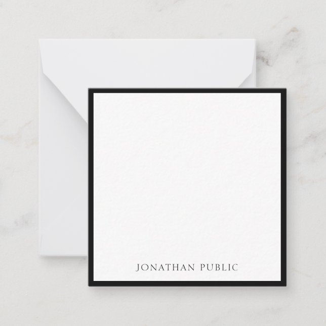 Chic Black Border White Modern Simple Template Top (Front)