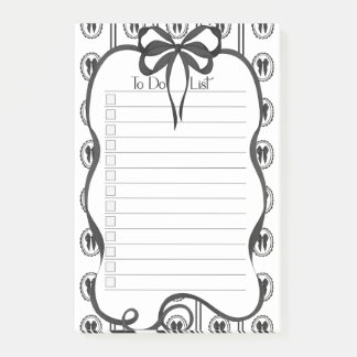 Chic Black Bow To-Do List Large Notepad